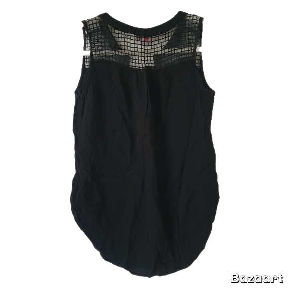 Pixley Top Womens S Small Black V-Neck Blouse - Picture 5 of 7